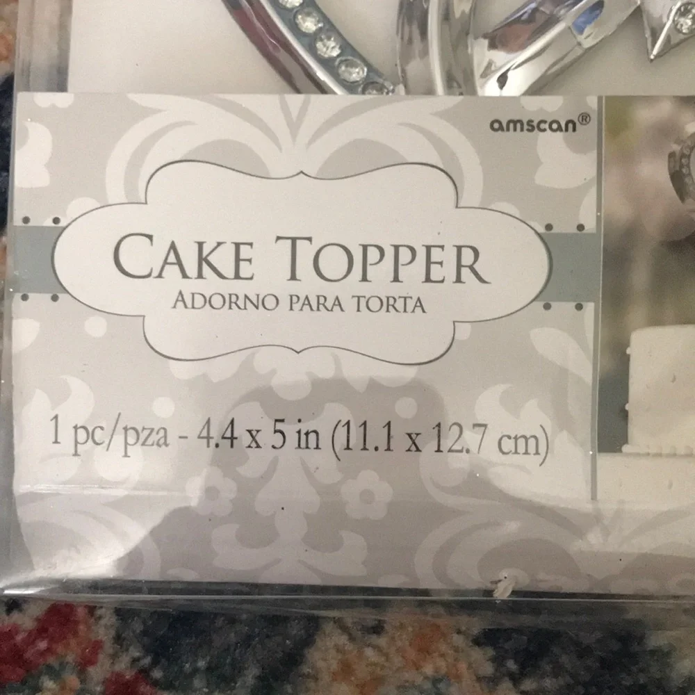 Rhinestone Hearts Cake Topper